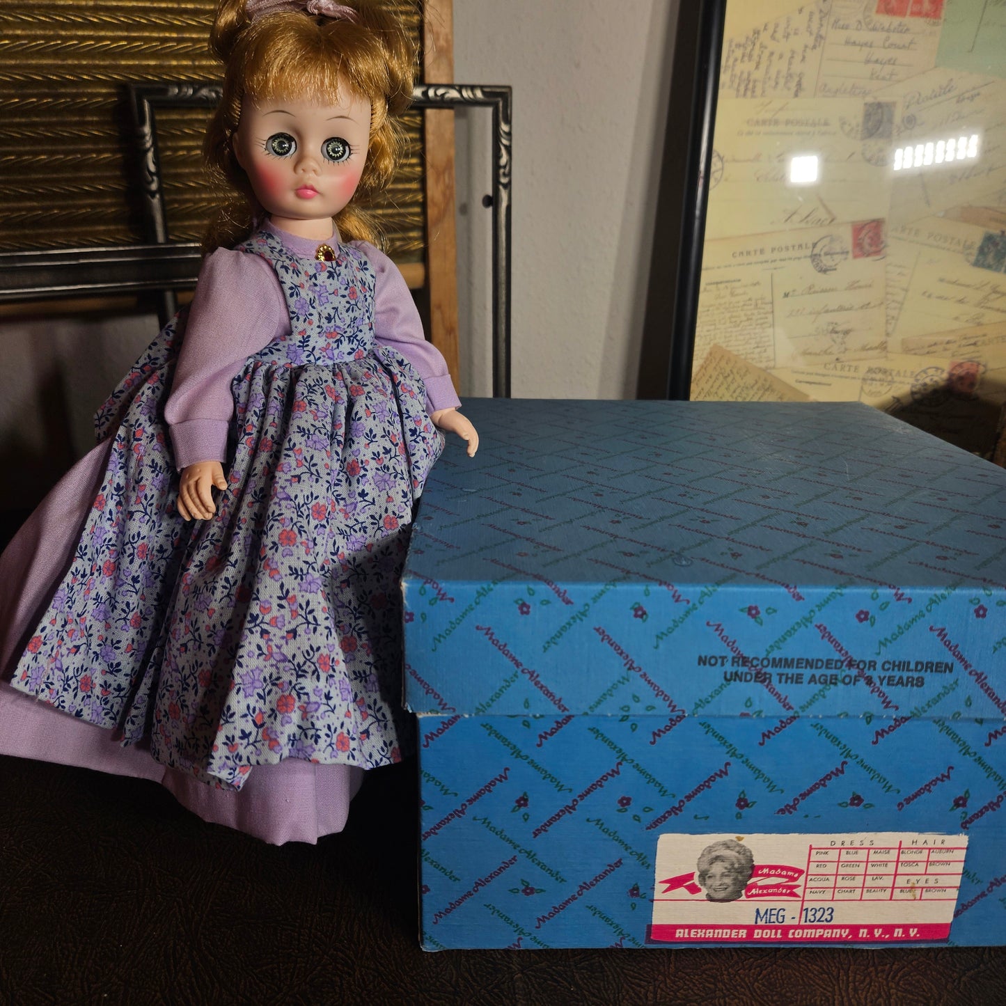 Madame Alexander Meg Doll 1323 Purple Floral Dress w Box