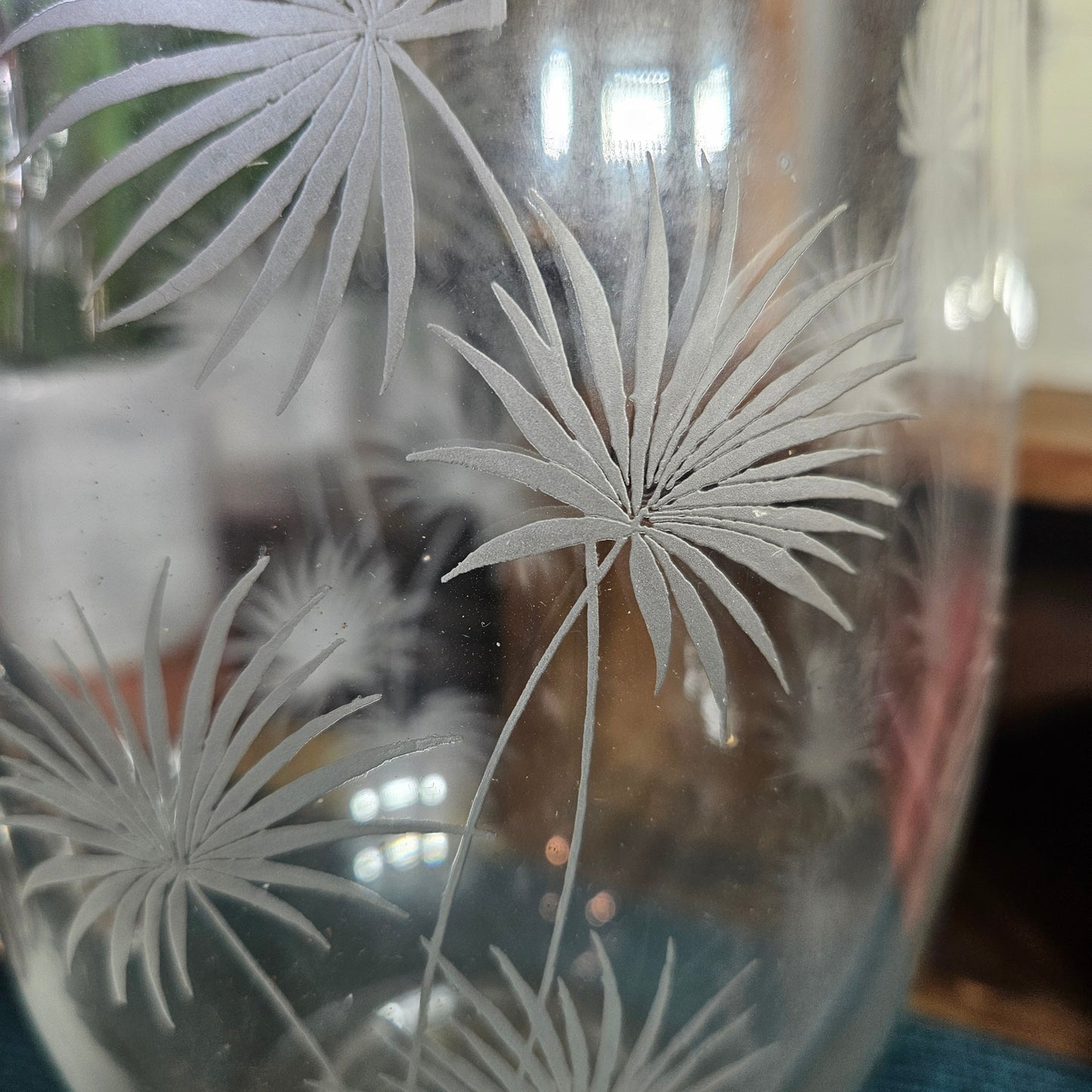 decorative etched pitcher tabletop
