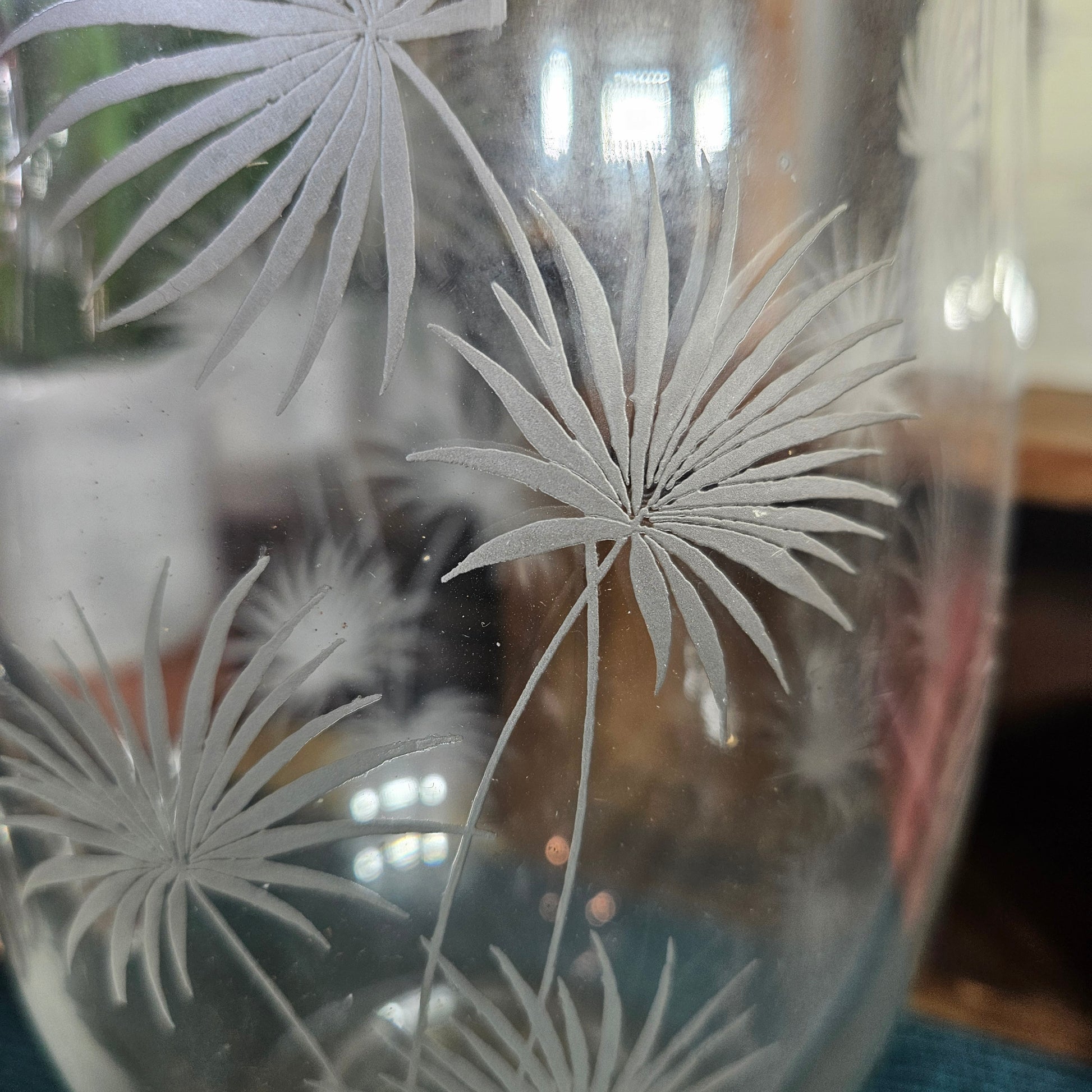 decorative etched pitcher tabletop
