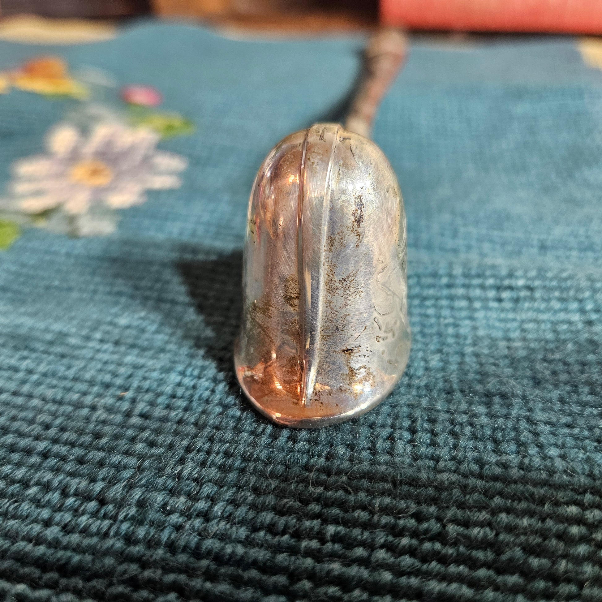 silverplate spoon close up wear

