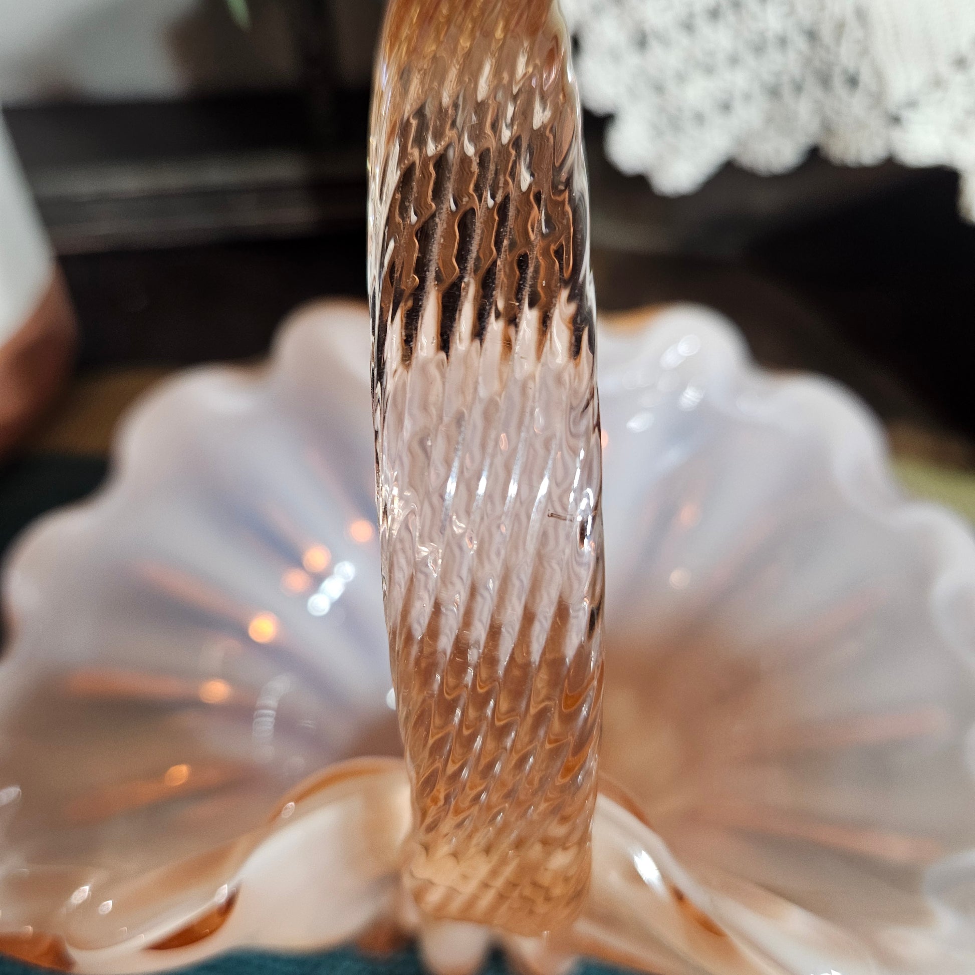 vintage glass basket underside mark
