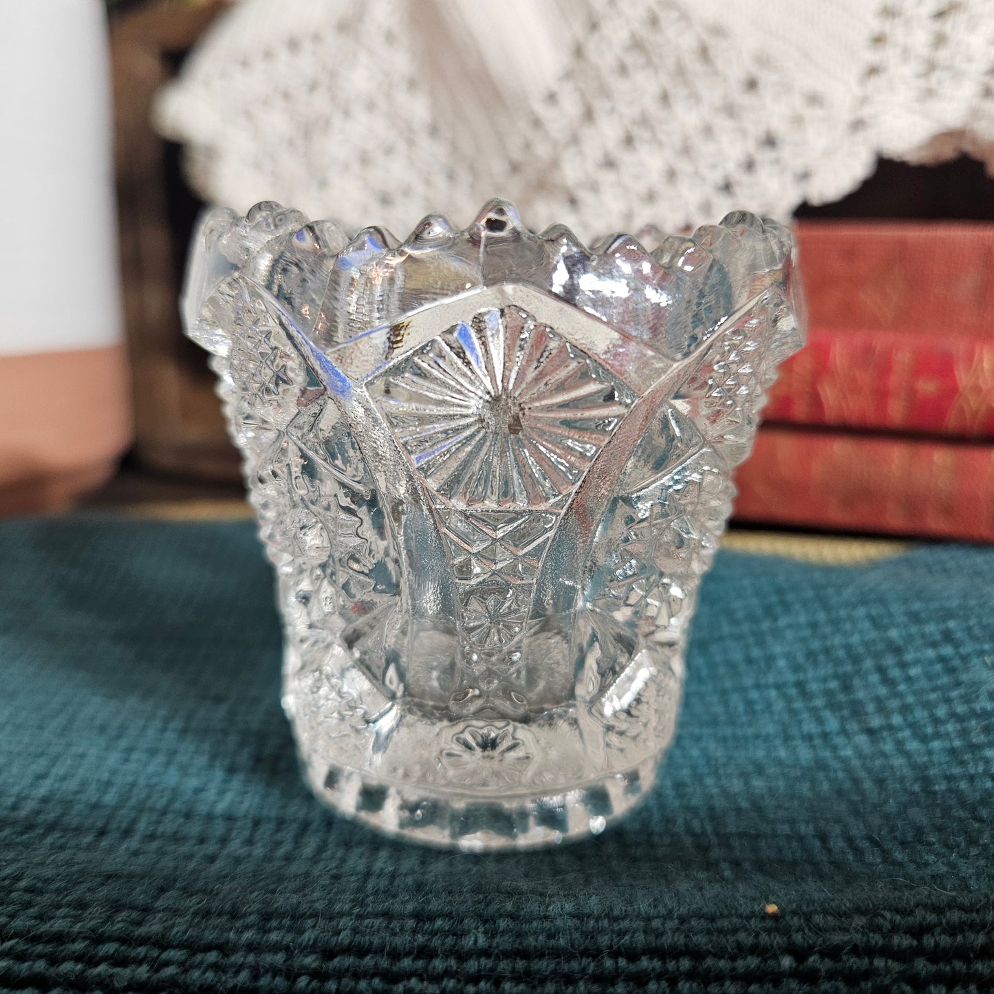 Imperial Glass Toothpick Holder Pressed Pattern