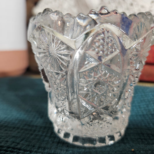 Vintage Imperial Glass Toothpick Holder Pressed Pattern