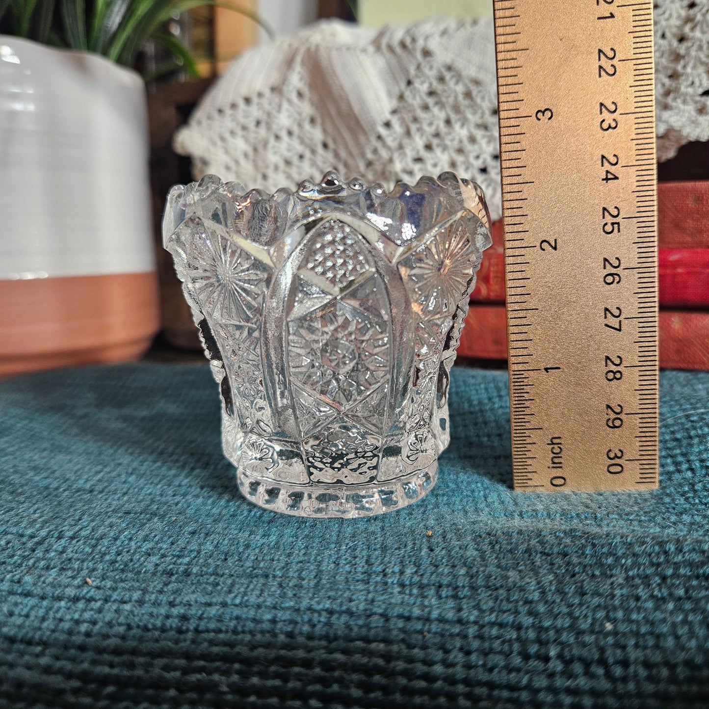 Imperial Glass Toothpick Holder Pressed Pattern