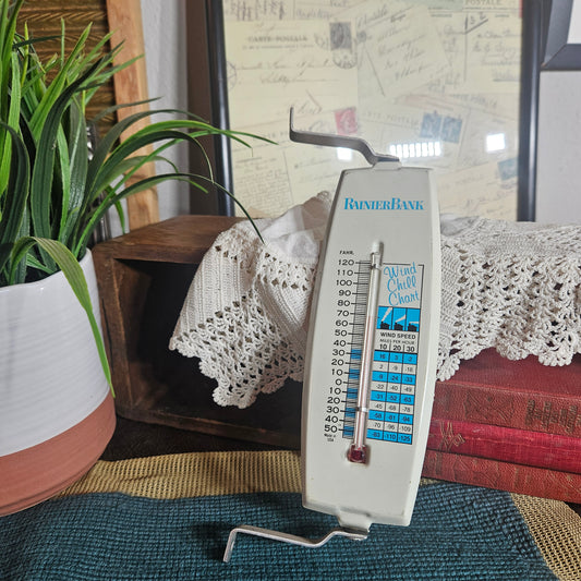 Rainier Bank Vintage Advertising Thermometer