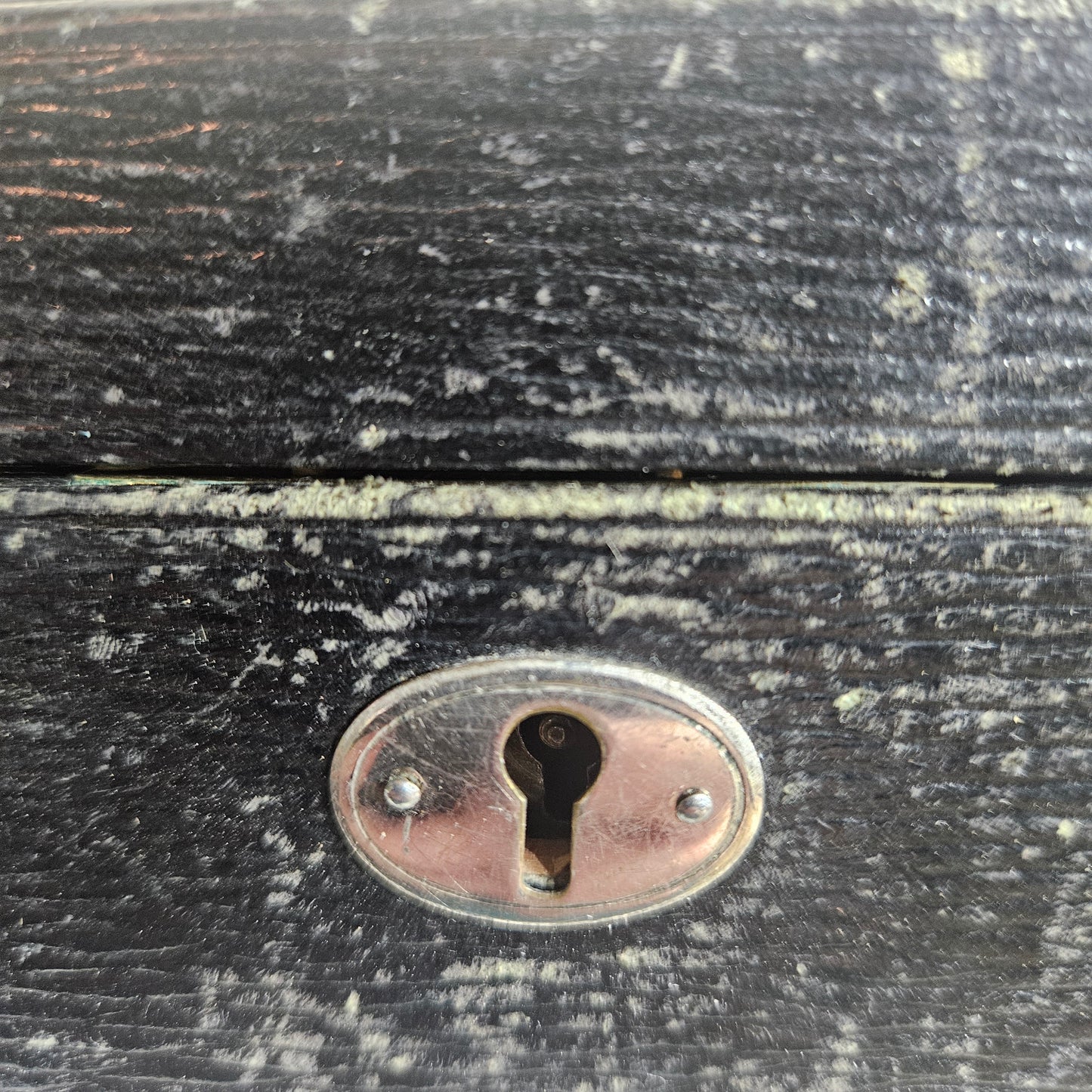 Vintage Black Lock Box with Key Storage
