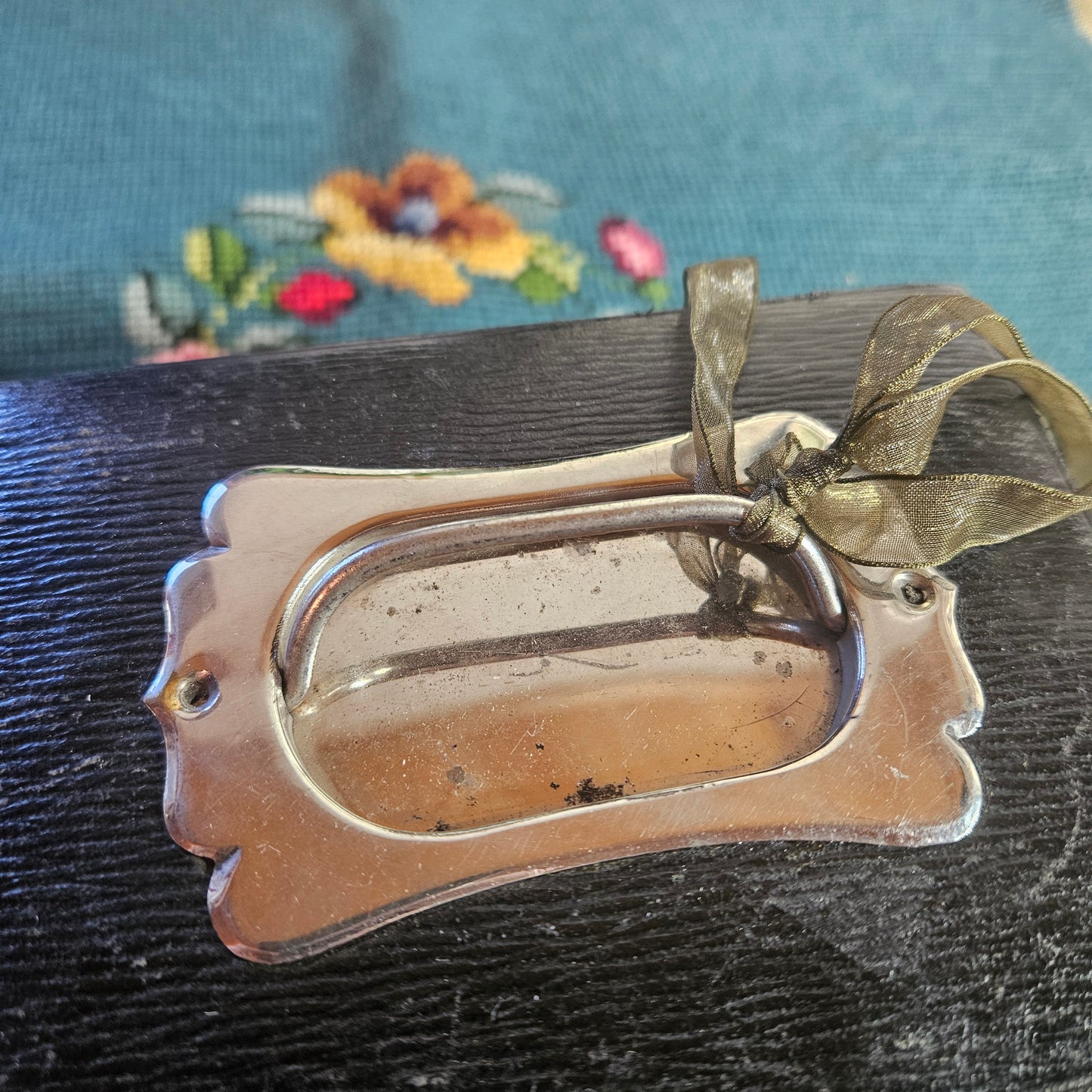 Vintage Black Lock Box with Key Storage