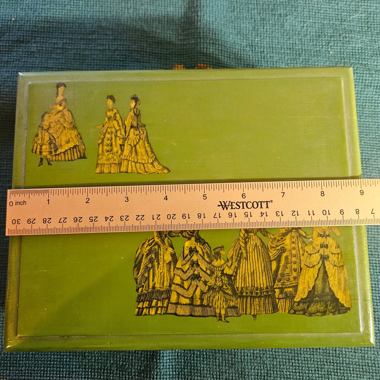 Green Victorian Style Jewelry Box