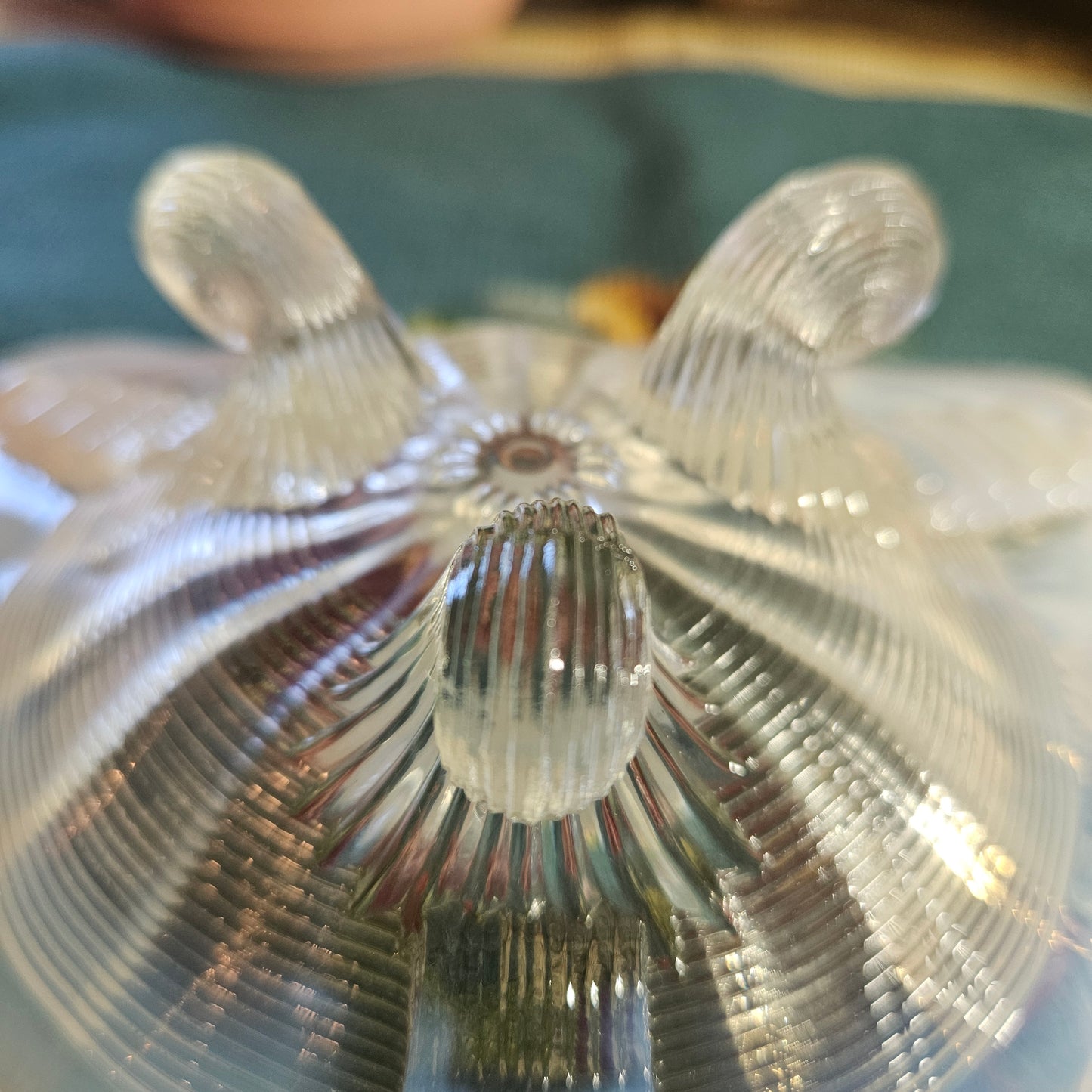Uranium Glass Footed Bowl Vintage Glow