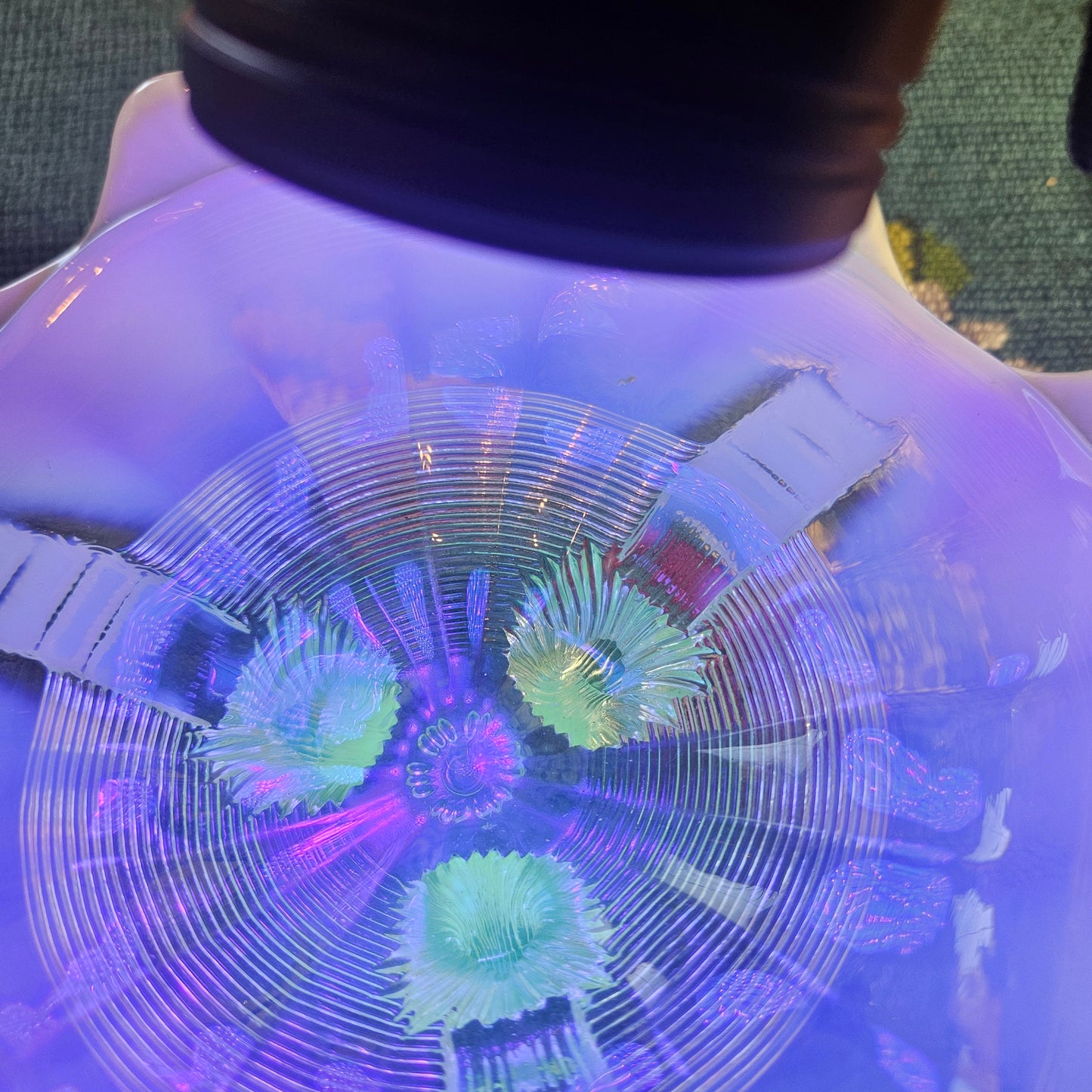 Uranium Glass Footed Bowl Vintage Glow