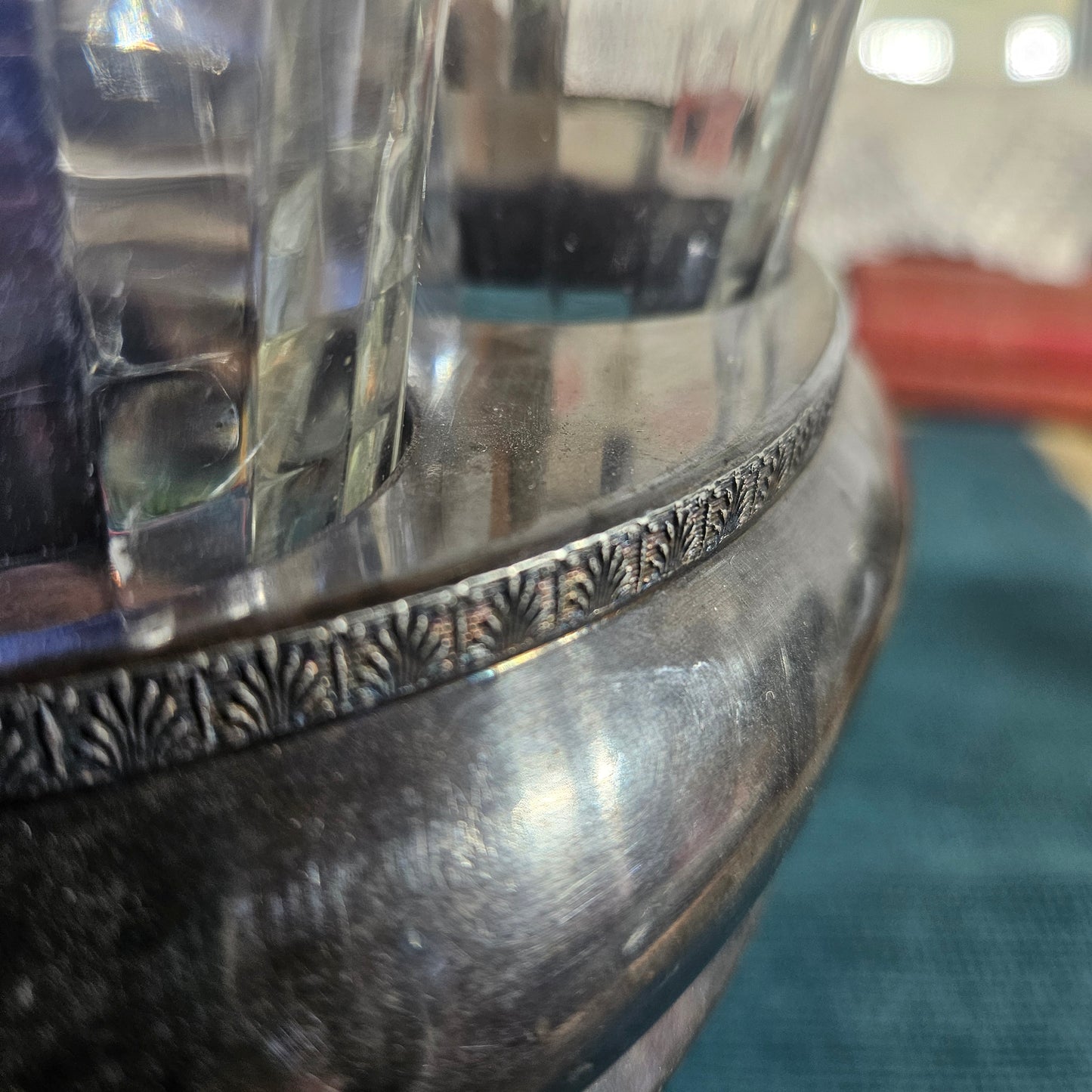 Rogers Bros Silver Plate Barware Set with Glasses