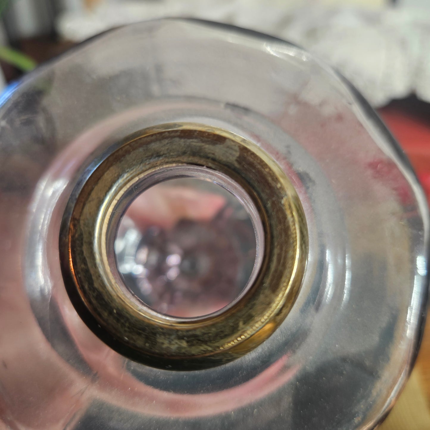 Antique Style Pink Glass Kerosene Lamp