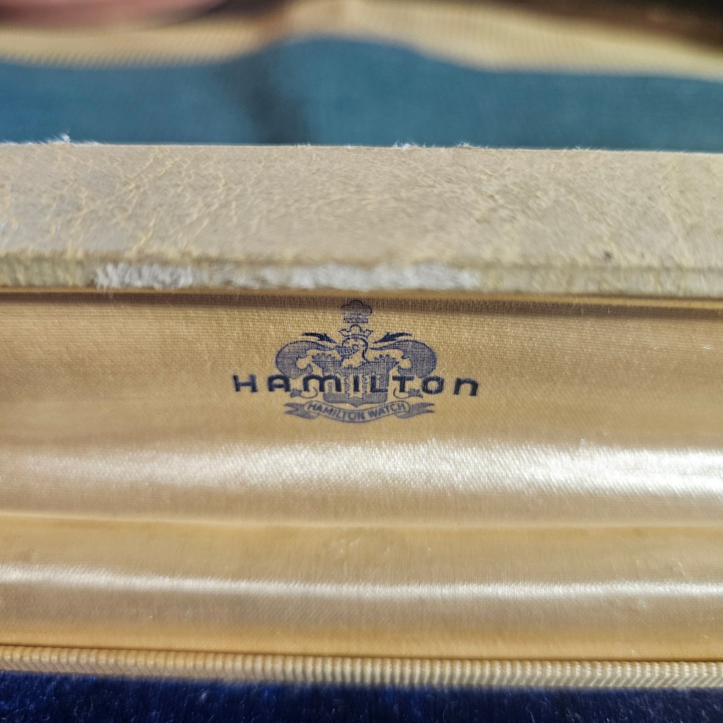 Leather Jewelry Box Blue Interior Vintage
