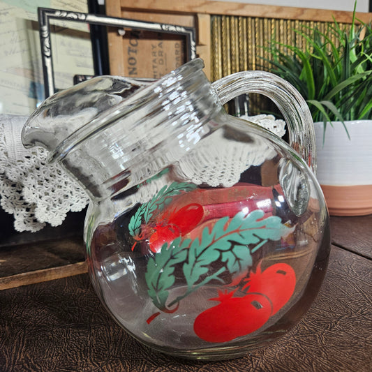 Vintage Tomato Glass Pitcher