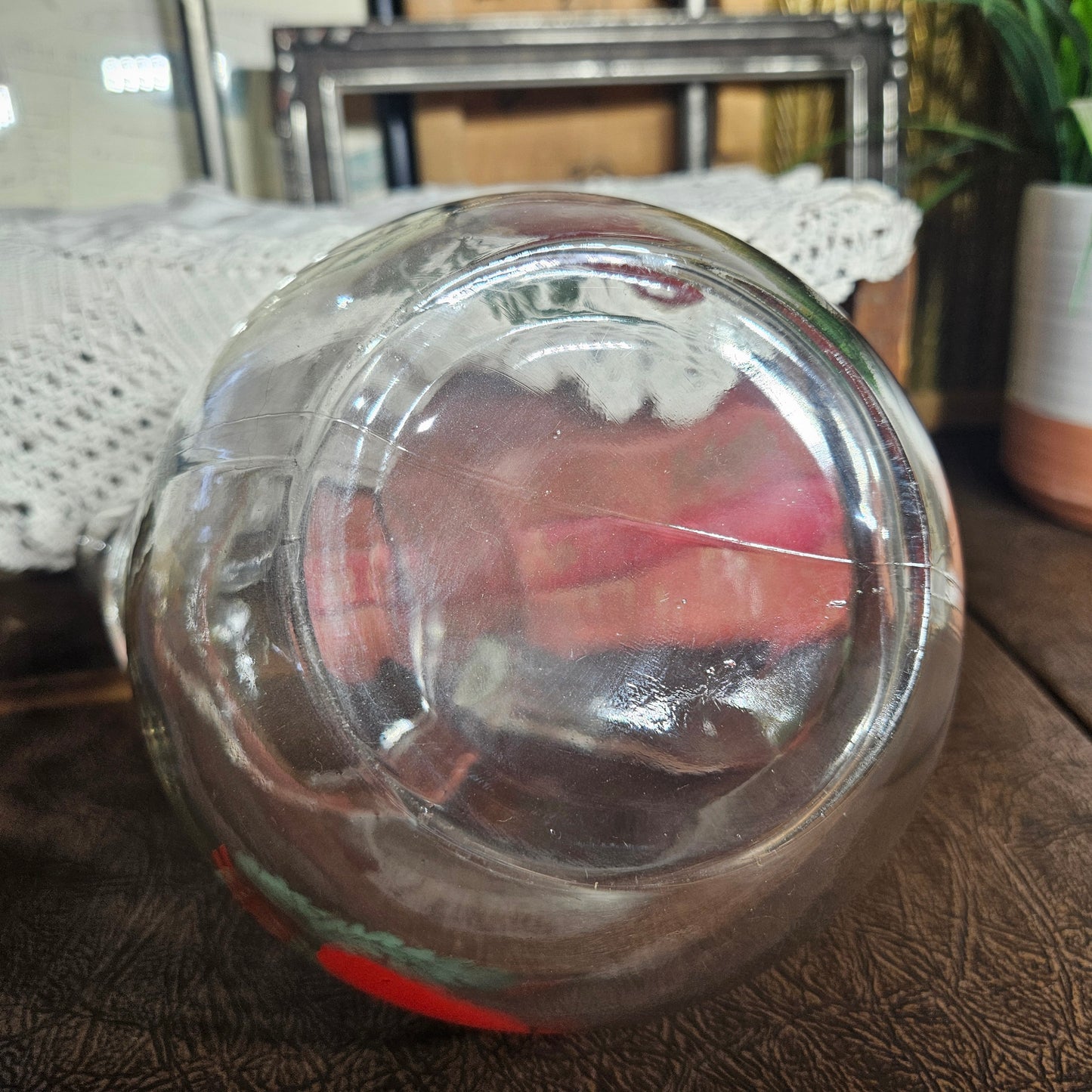 Hand Painted Floral Glass Dessert Bowl