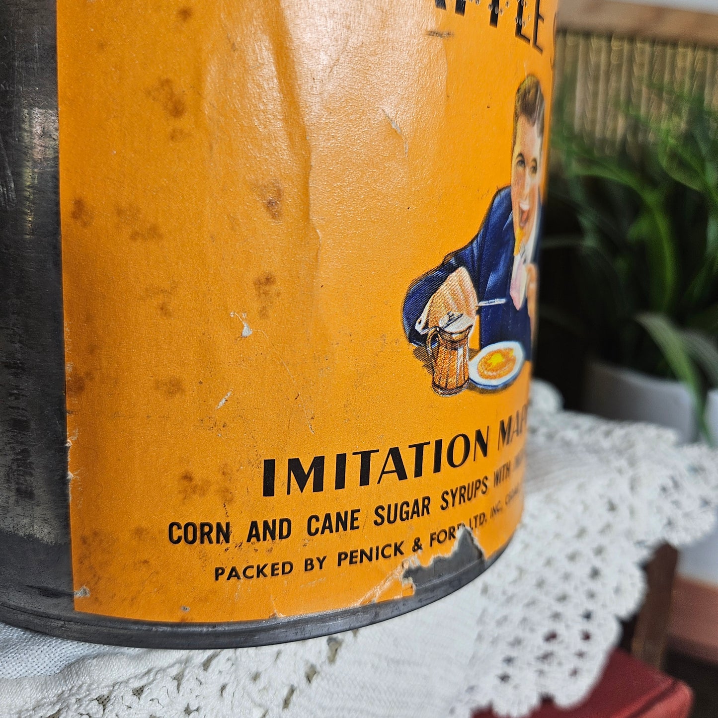 Penick Waffle Syrup Advertising Tin
