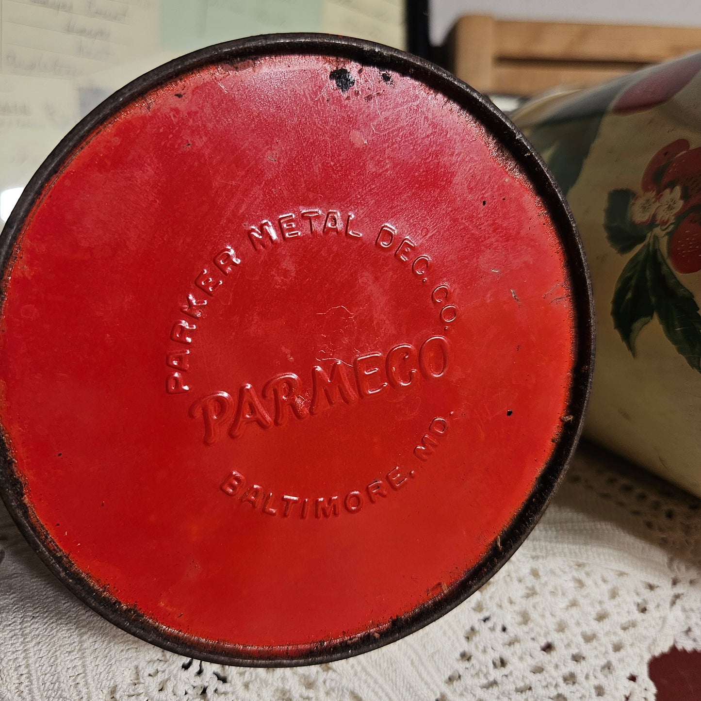 Pair of Vintage Strawberry Par-Meco Canisters