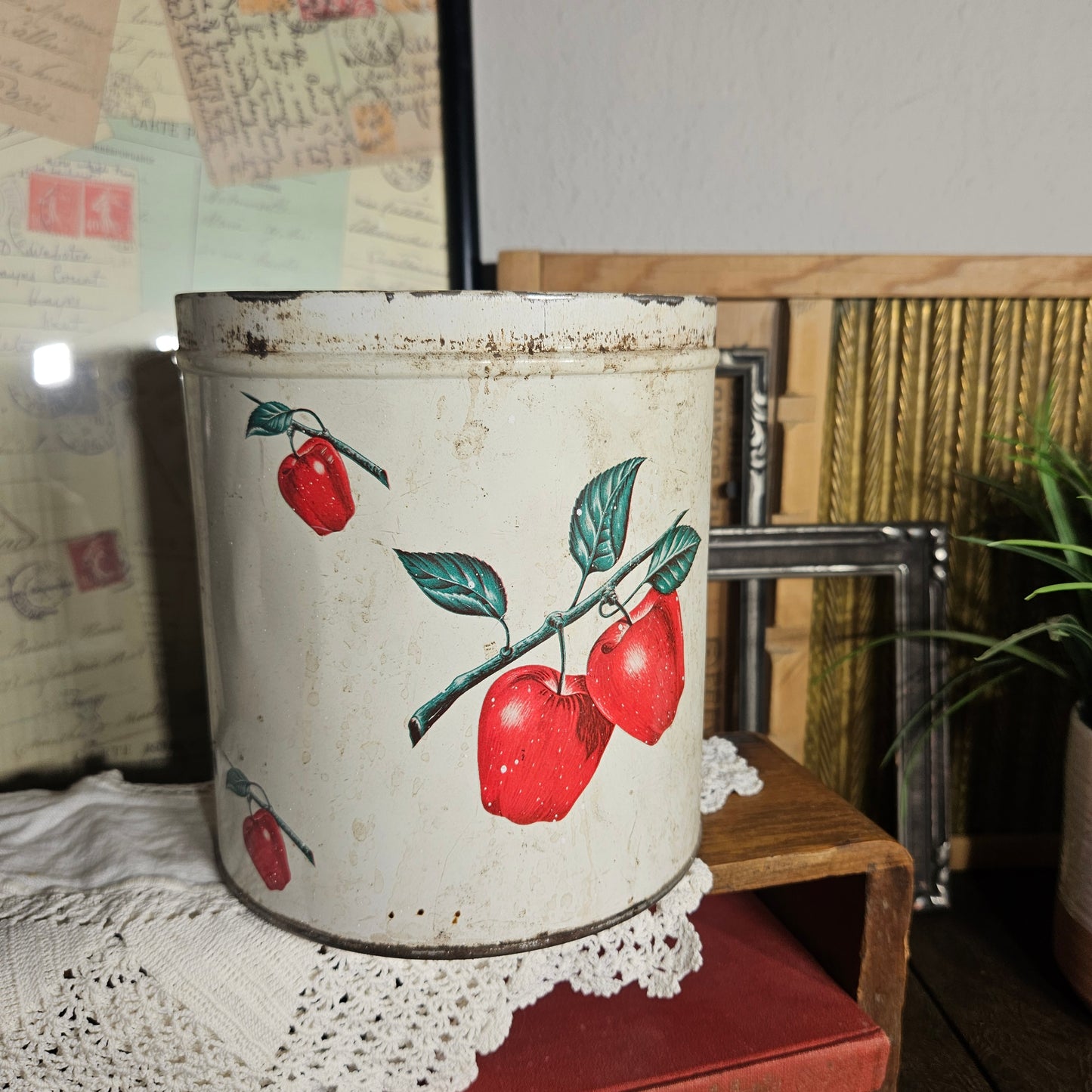 Vintage Apple Metal Bin