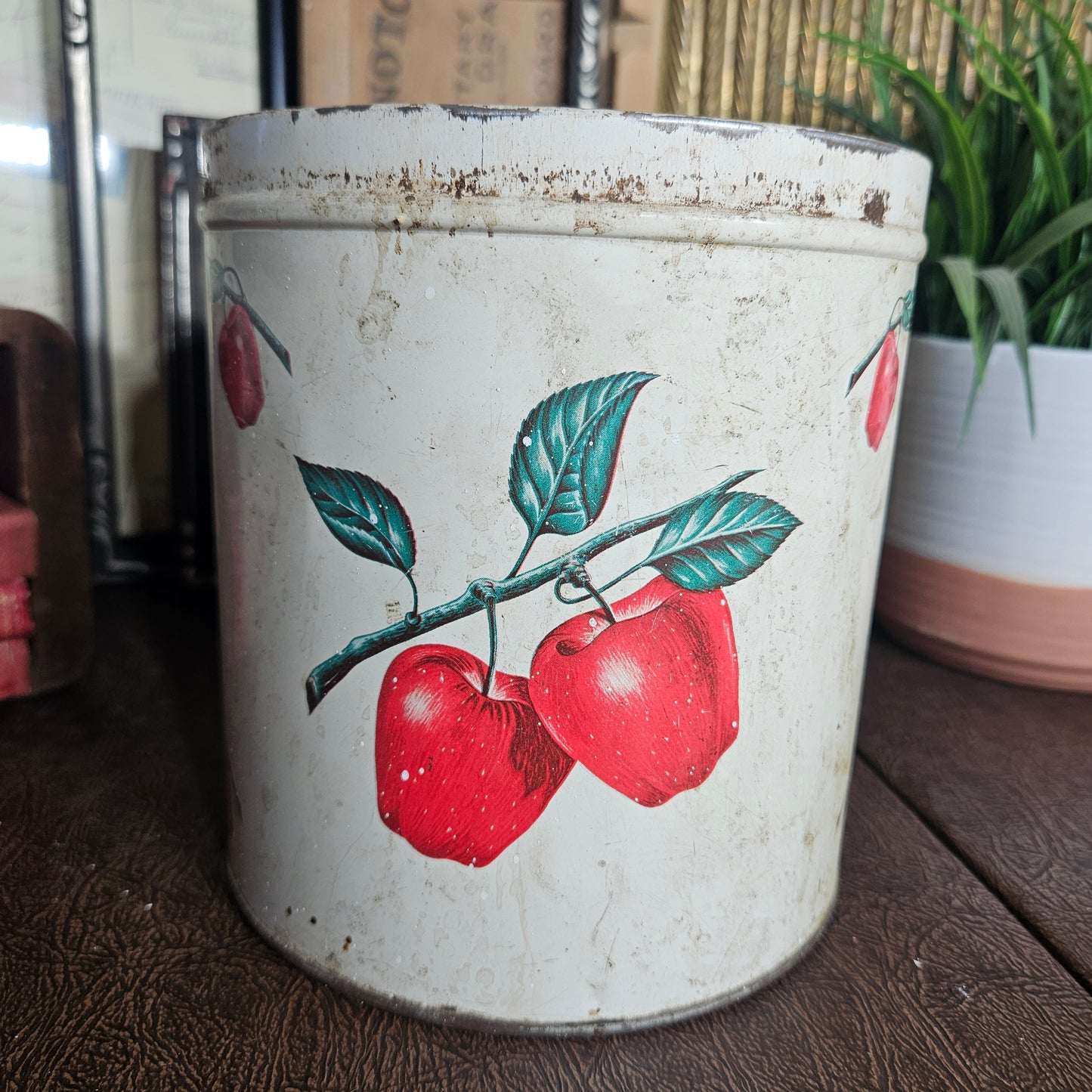 Vintage Apple Metal Bin
