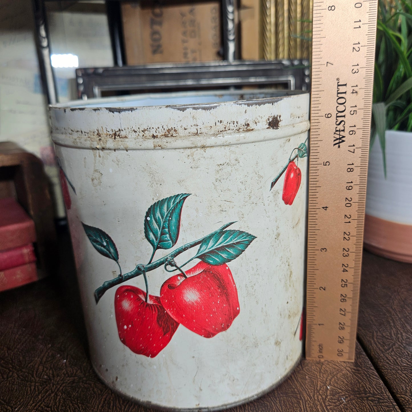 Vintage Apple Metal Bin