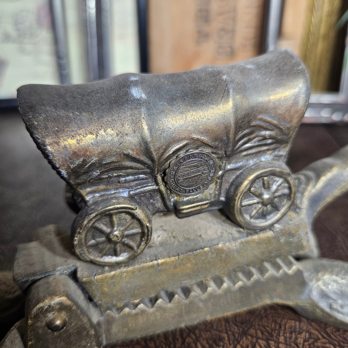 Cast Iron Covered Wagon Nutcracker