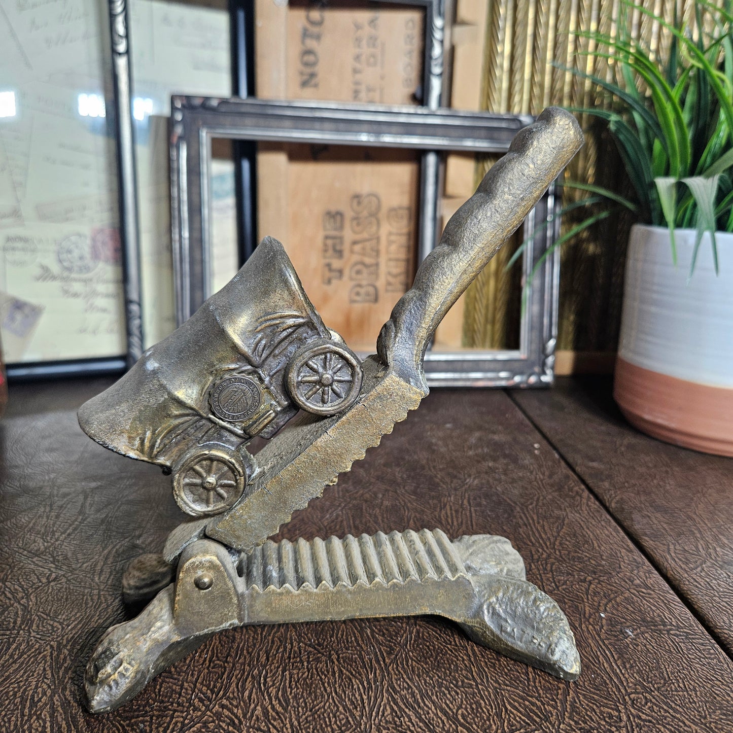 Cast Iron Covered Wagon Nutcracker