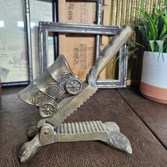 Cast Iron Covered Wagon Nutcracker