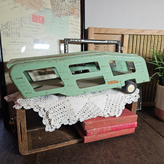 Vintage Tonka Car Carrier Trailer Pressed Steel