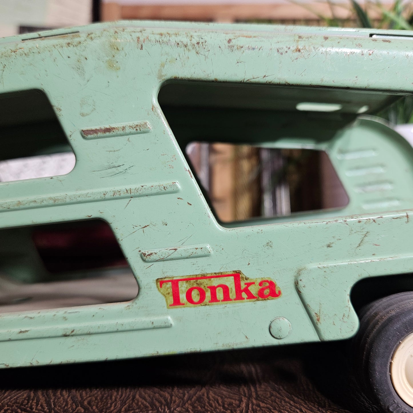 Vintage Tonka Car Carrier Trailer Pressed Steel