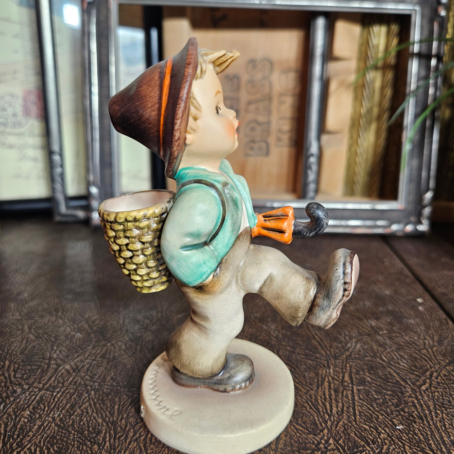 Vintage Goebel Boy with Umbrella Figurine "Happy Traveler"
