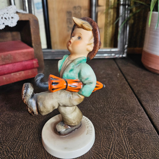 Vintage Goebel Boy with Umbrella Figurine "Happy Traveler"