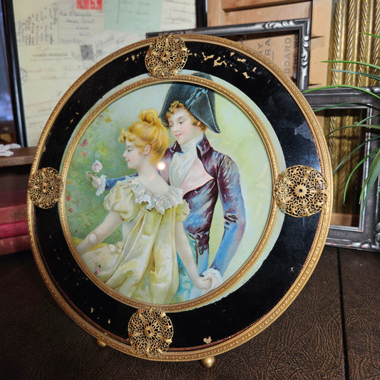 Framed Victorian Romantic Couple with Filigree