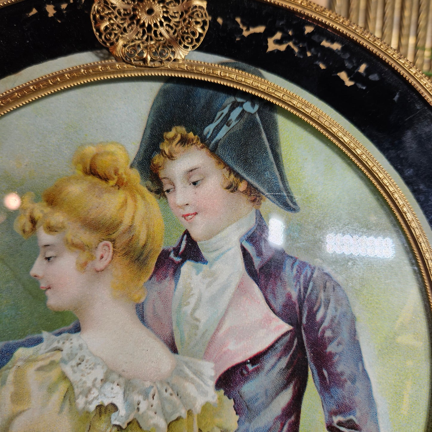 Framed Victorian Romantic Couple with Filigree