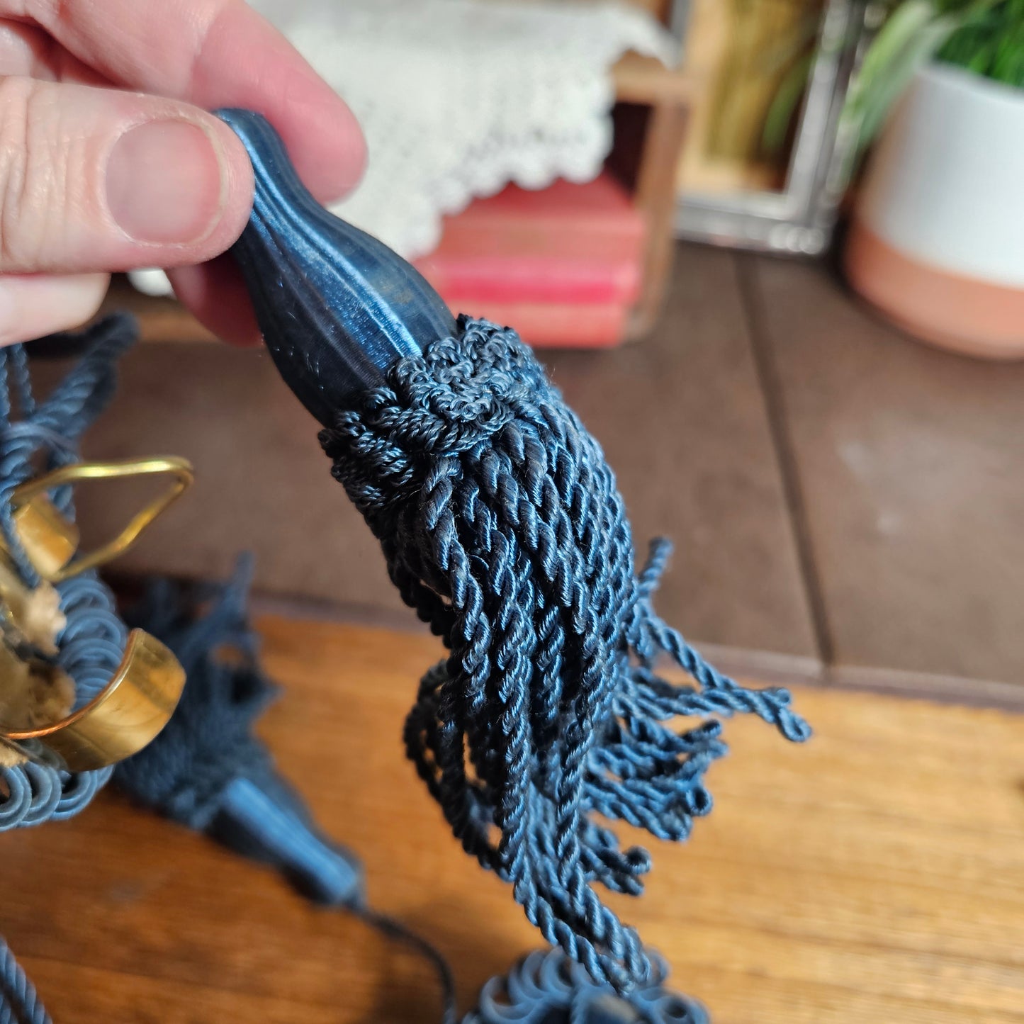 Blue Tassel Curtain Tiebacks Pair