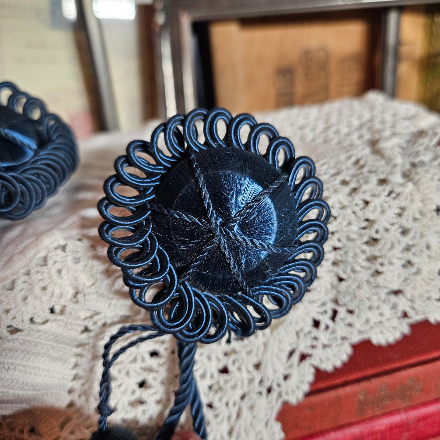 Blue Tassel Curtain Tiebacks Pair