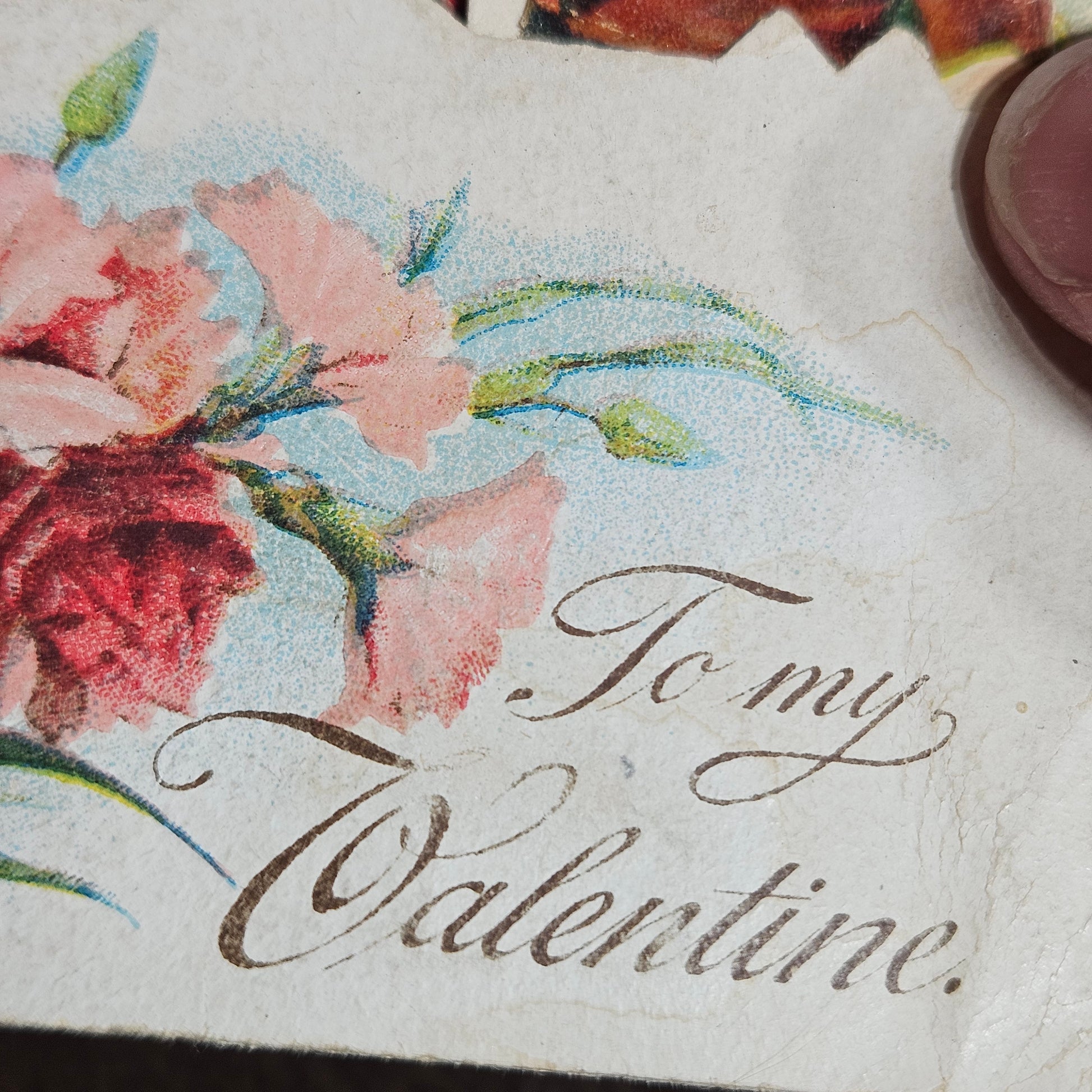 Vintage Valentine's Day card with floral design and 'To my Valentine' text.