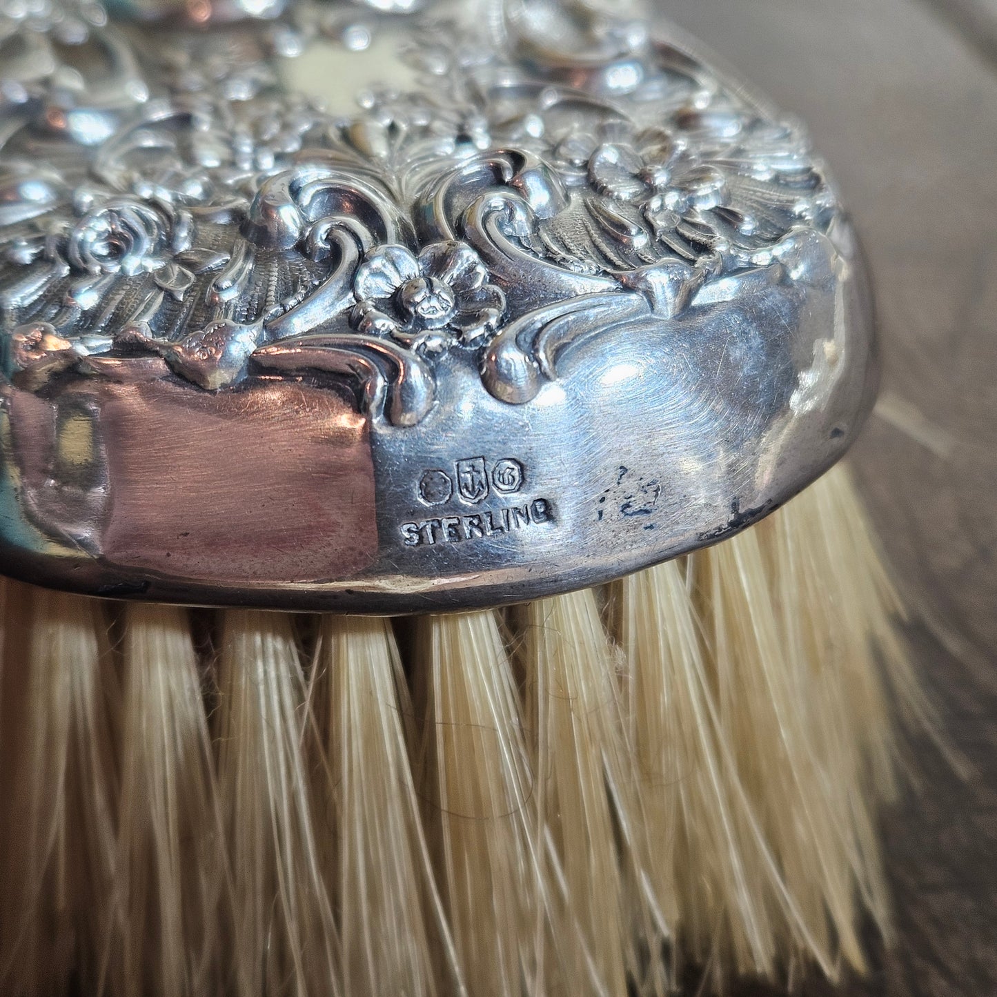 Sterling Silver Repousse Vanity Brush