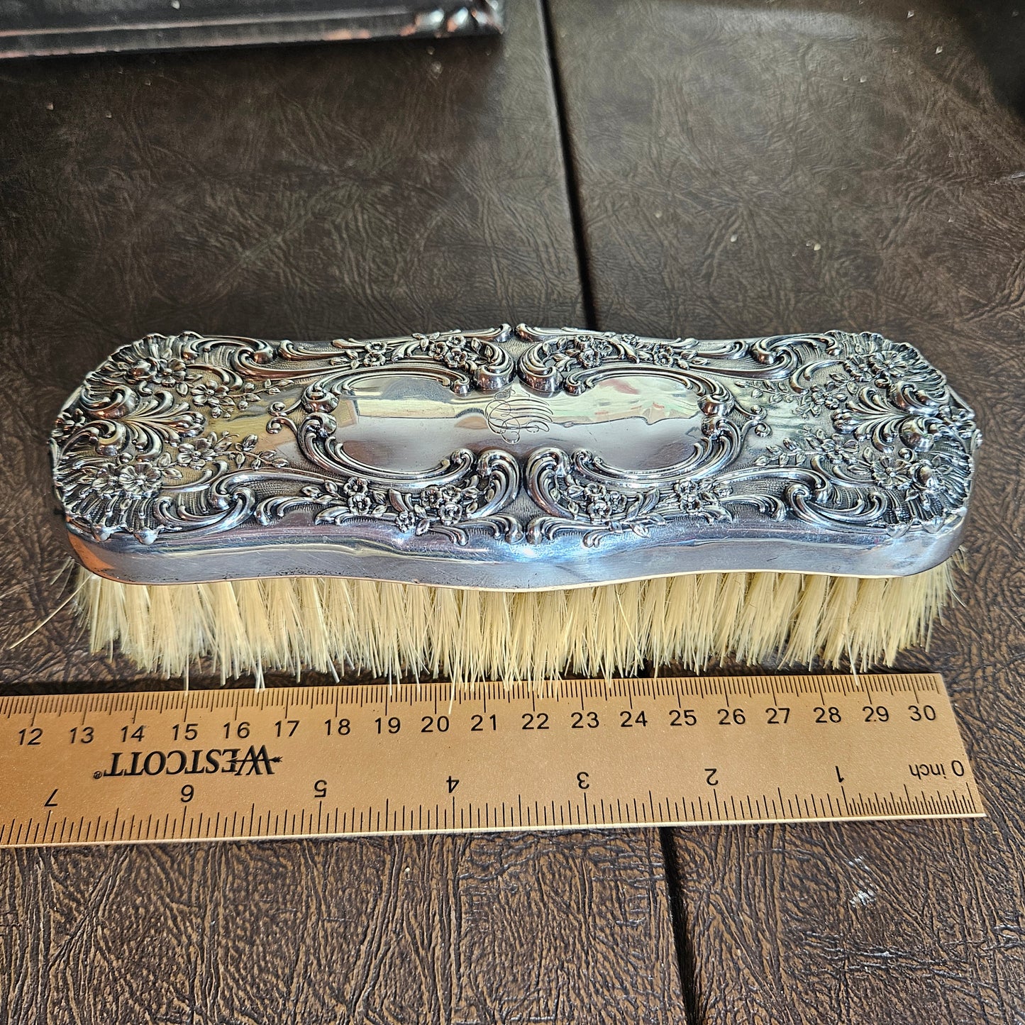 Sterling Silver Repousse Vanity Brush
