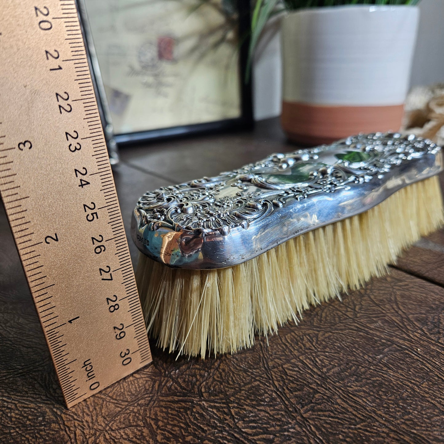 Sterling Silver Repousse Vanity Brush