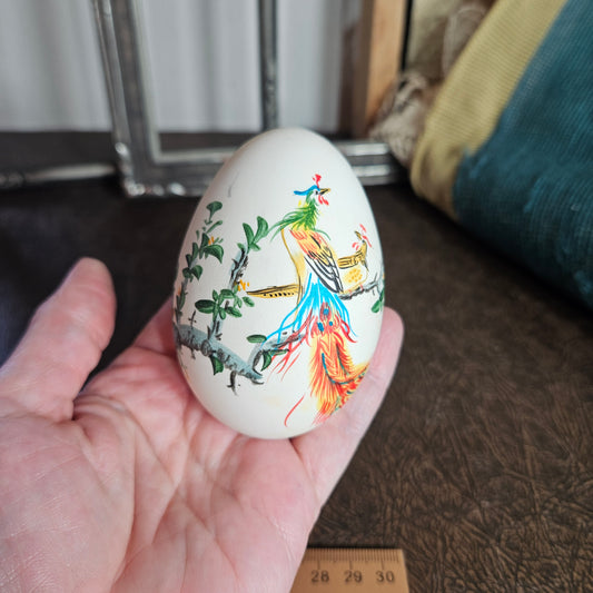 Hand Painted Decorative Egg with Bird Motif