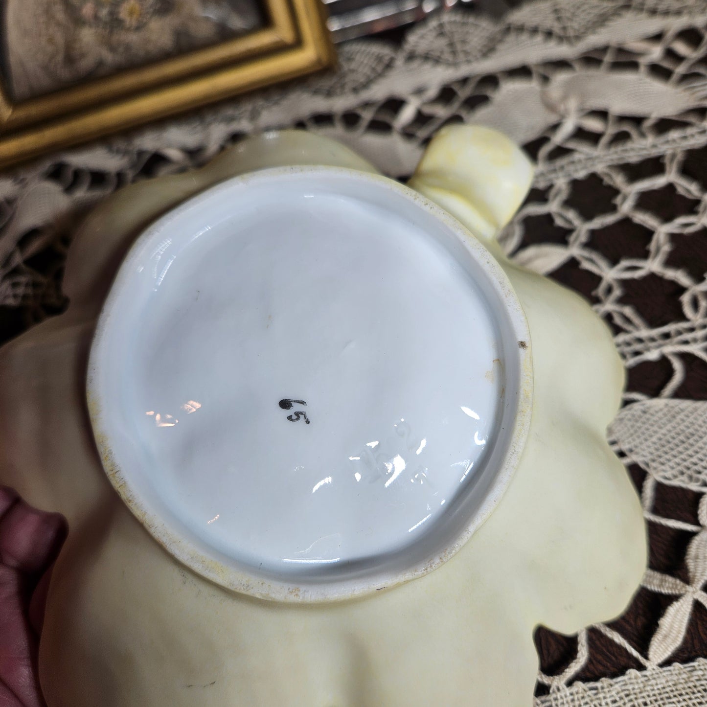 Vintage Floral Porcelain Handled Bowl