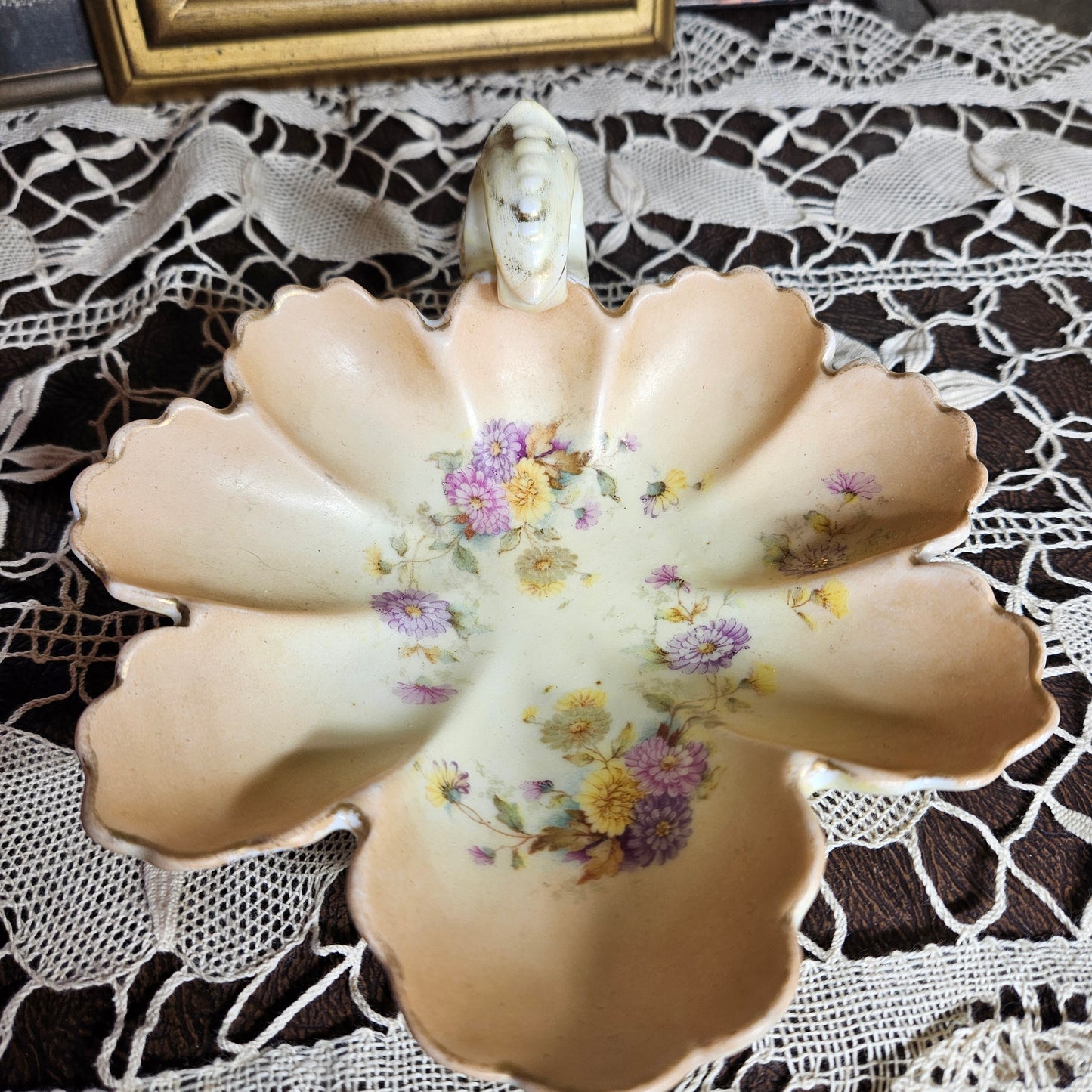 Vintage Floral Porcelain Handled Bowl