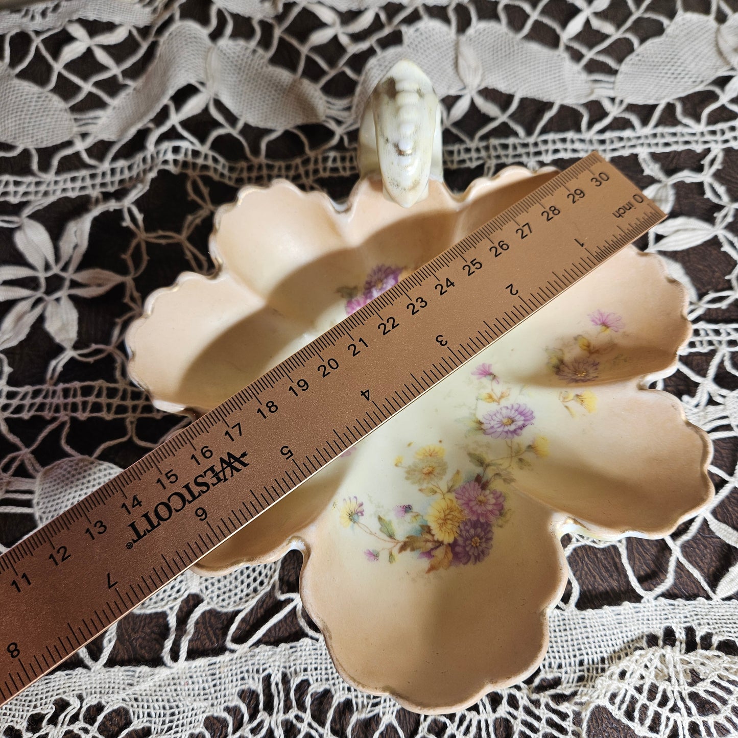 Vintage Floral Porcelain Handled Bowl