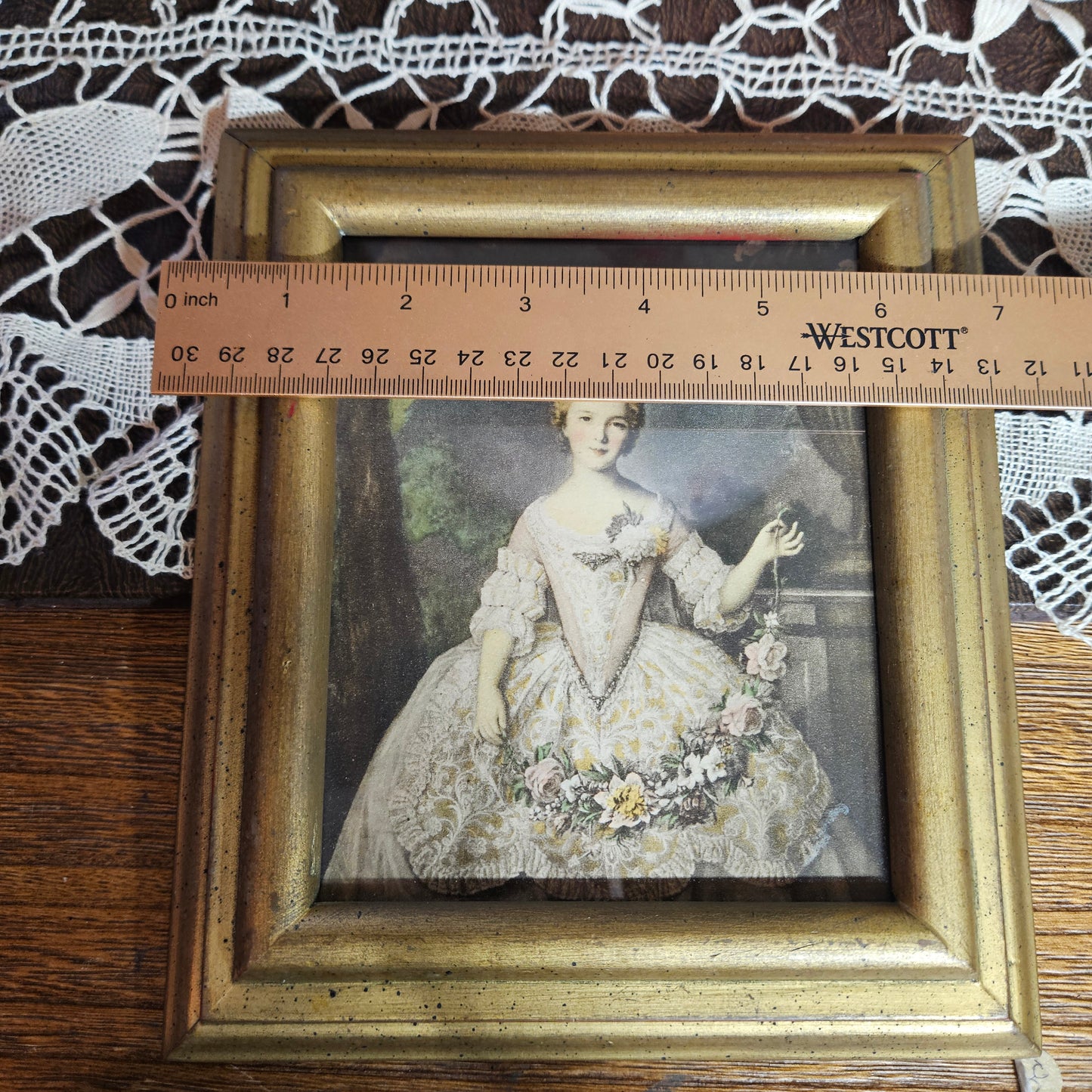 Vintage Framed Aristocratic Lady Portrait Print