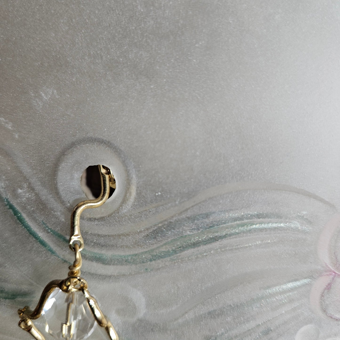 Hanging Glass Candle Holder with Grape Design