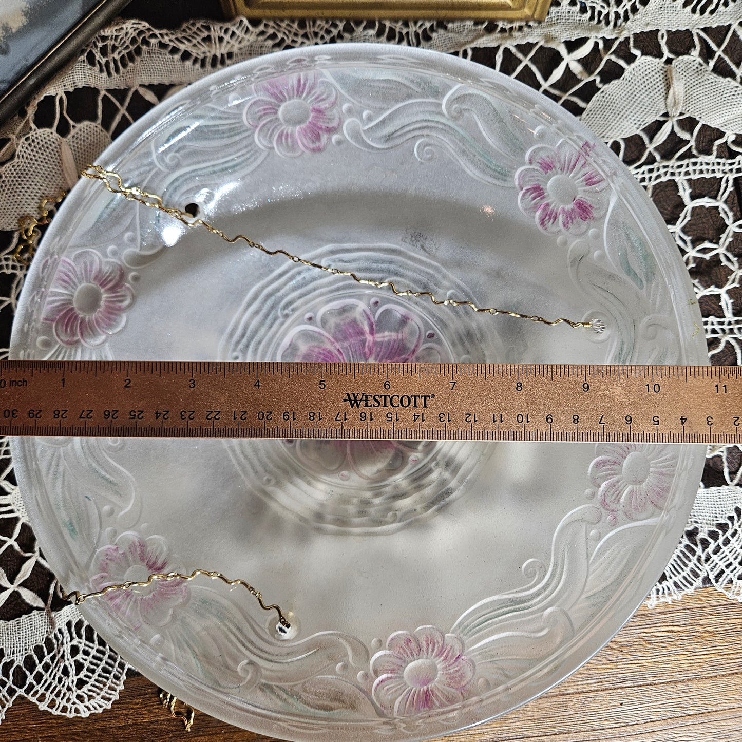 Hanging Glass Candle Holder with Grape Design