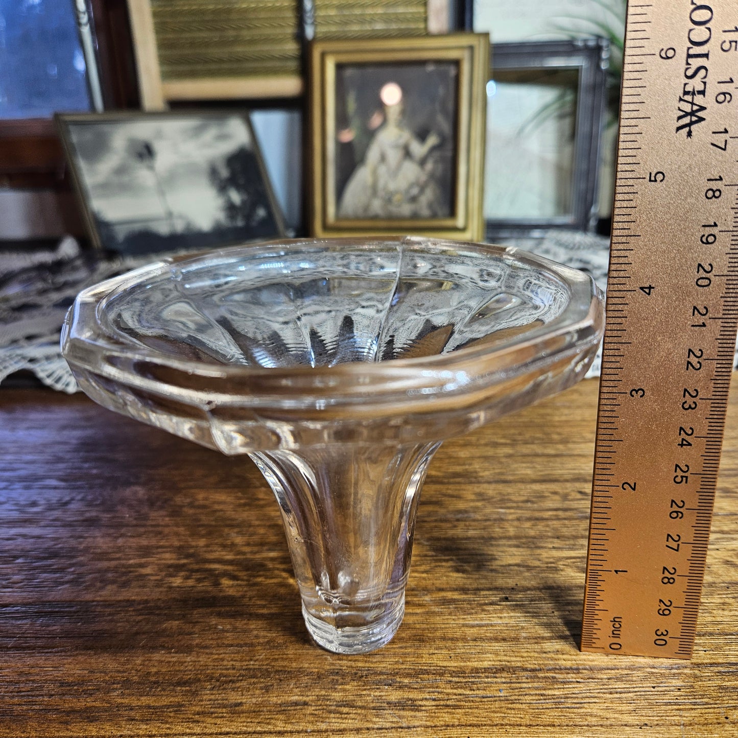 Clear Glass Pedestal Compote Bowl