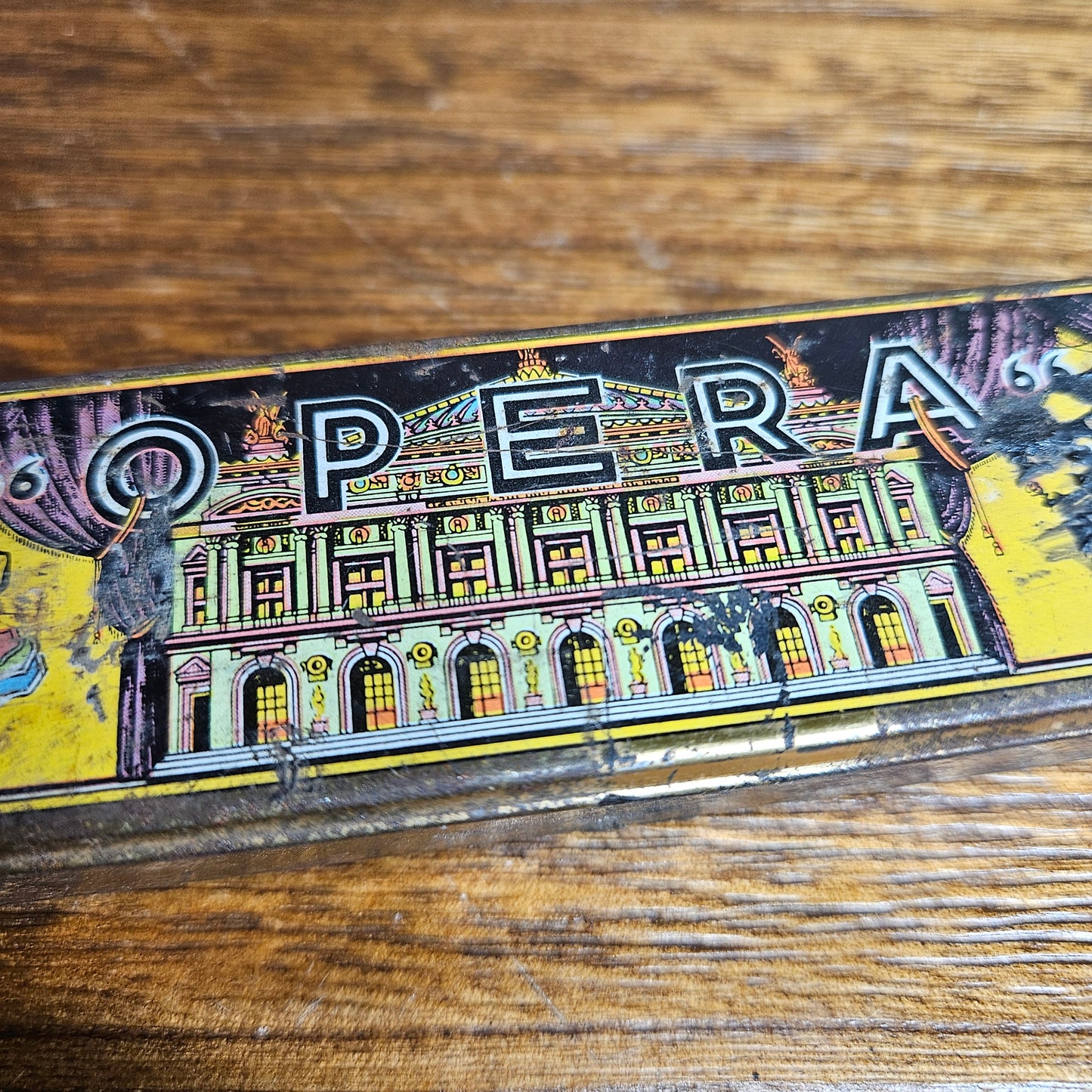 Vintage German Opera Harmonica Tin Case
