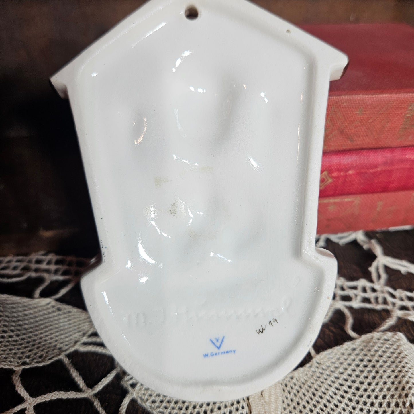 Vintage Goebel Angel Holy Water Font Wall Pocket W Germany