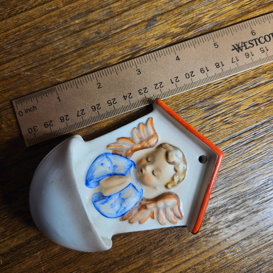 Vintage Goebel Angel Holy Water Font Wall Pocket W Germany